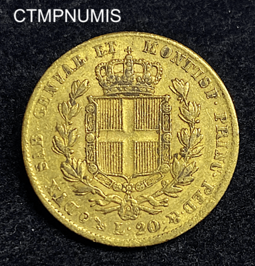 ,MONNAIE,ITALIE,20,LIRE,OR,1838,GENES,