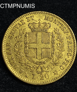 ,MONNAIE,ITALIE,20,LIRE,OR,1852,GENES,