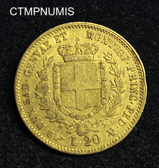 ,MONNAIE,ITALIE,20,LIRE,OR,1857,TURIN,