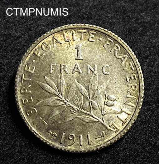 ,MONNAIE,1,FRANC,ARGENT,SEMEUSE,1911,SPL,