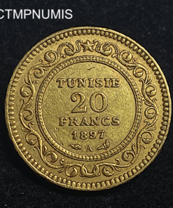 ,MONNAIE,TUNISIE,20,FRANCS,OR,1897,