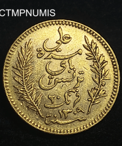 ,MONNAIE,TUNISIE,20,FRANCS,OR,1892,