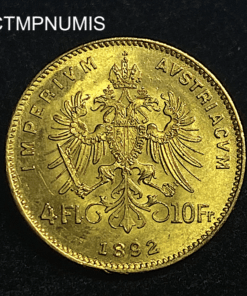 ,MONNAIE,AUTRICHE,10,FRANCS,4,FLRIN,OR,1892,