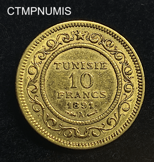 ,MONNAIE,TUNISIE,10,FRANCS,OR,1891,