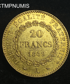 ,MONNAIE,20,FRANCS,OR,GENIE,1849,