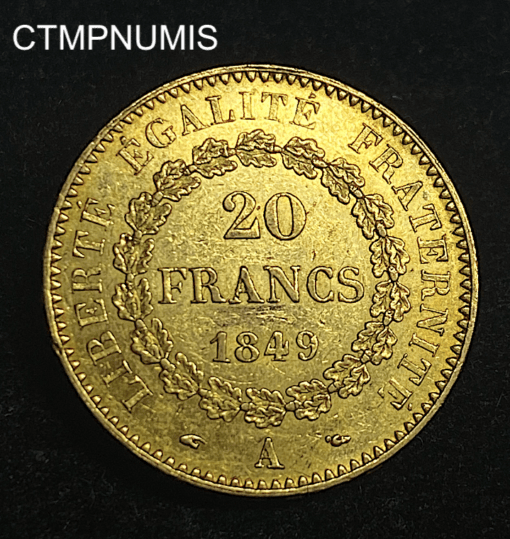 ,MONNAIE,20,FRANCS,OR,GENIE,1849,