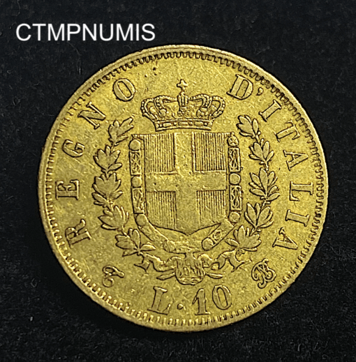 ,MONNAIE,ITALIE,10,LIRE,OR,1863,TURIN,