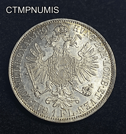 ,MONNAIE,AUTRICHE,1,FLORIN,ARGENT,1861,