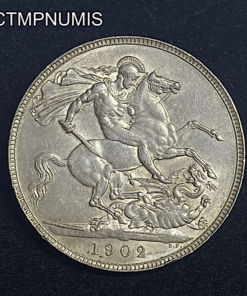 ,MONNAIE,ROYAUME,UNI,1,CROWN,ARGENT,1902,