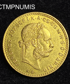 ,MONNAIE,HONGRIE,10,FRANCS,4,FORINT,OR,1887,