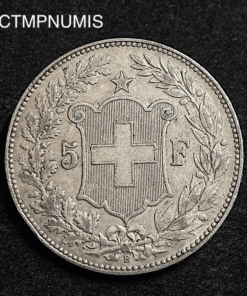 ,MONNAIE,SUISSE,5,FRANCS,ARGENT,1908,