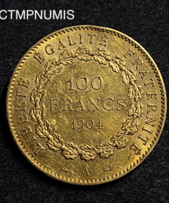 ,MONNAIE,100,FRANCS,OR,GENIE,1904,