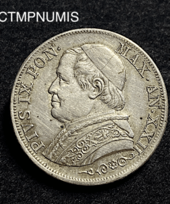 ,MONNAIE,VATICAN,1,LIRE,ARGENT,1867,R,ROME,