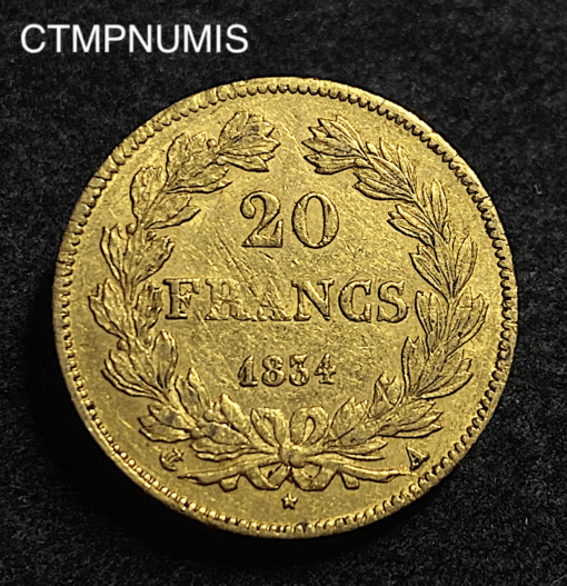 ,MONNAIE,20,FRANCS,OR,LOUIS,PHILIPPE,1834,