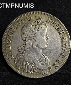 ,MONNAIE,LOUIS,XIV,1/2,ECU,MECHE,COURTE,1643,