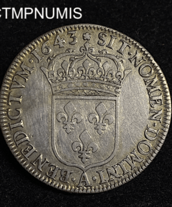 ,MONNAIE,LOUIS,XIV,1/2,ECU,MECHE,COURTE,1643,