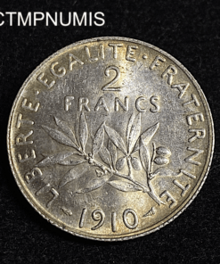 ,MONNAIE,2,FRANCS,SEMEUSE,ARGENT,1910,SUP,