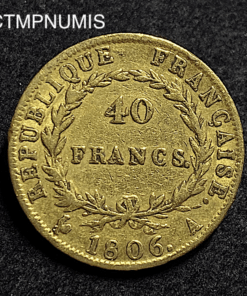 ,MONNAIE,40,FRANCS,OR,NAPOLEON,1806,