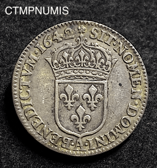 ,MONNAIE,LOUIS,XIII,1/12,ECU,1642,ROSE,