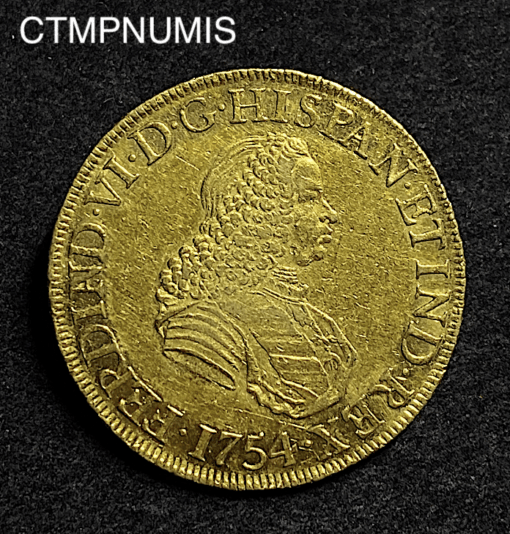 ,MONNAIE,PEROU,8,ESCUDOS,OR,1754,LIMA,