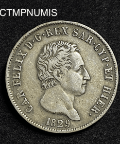 ,MONNAIE,ITALIE,5,LIRE,ARGENT,1829,GENES,