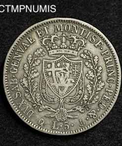 ,MONNAIE,ITALIE,5,LIRE,ARGENT,1829,GENES,