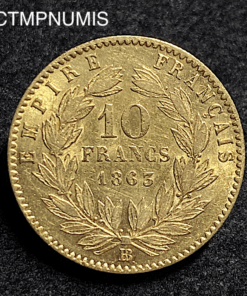 ,MONNAIE,10,FRANCS,OR,NAPOLEON,1863,GRAND,BB,