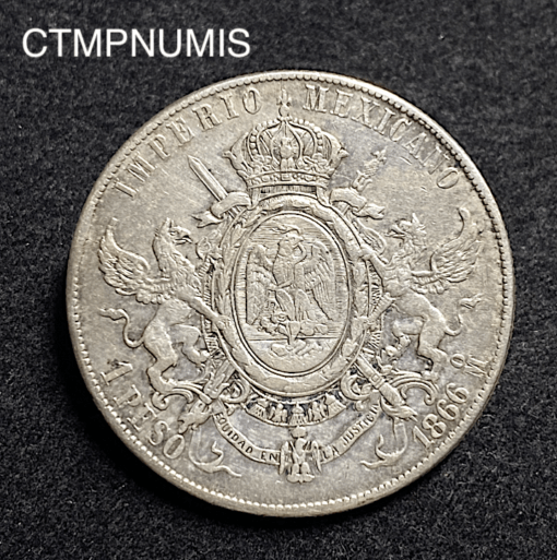 ,MONNAIE,MEXIQUE,1,PESO,ARGENT,1866,MEXICO,