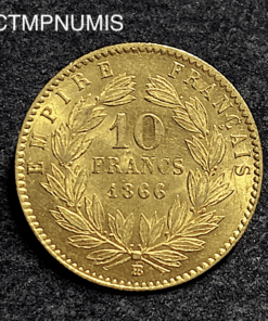 ,MONNAIE,10,FRANCS,OR,NAPOLEON,1866,STRASBOURG,