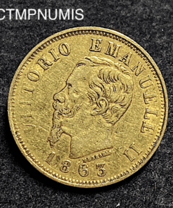 ,MONNAIE,ITALIE,10,LIRE,OR,1863,TURIN,