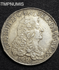 ,MONNAIE,ROYALE,LOUIS,XIV,ECU,AUX,8,L,1691,LIMOGES,